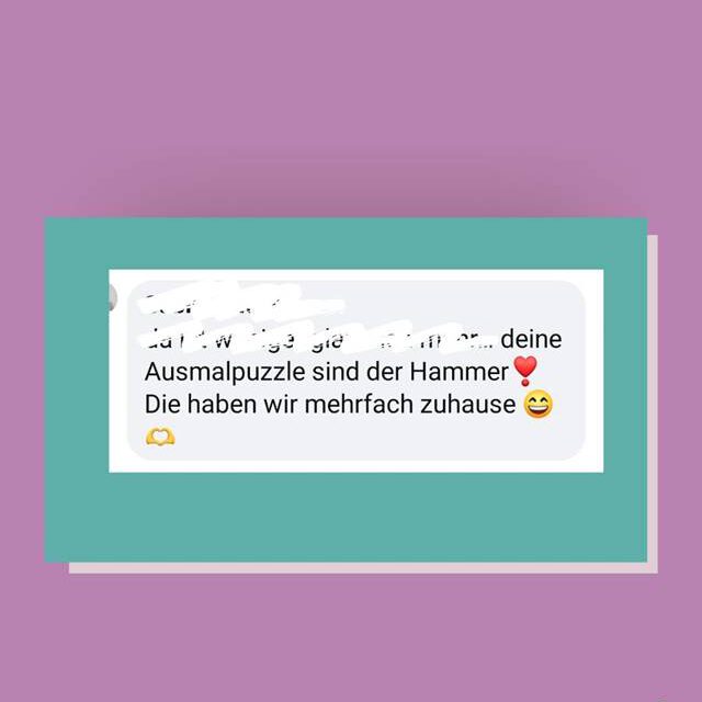 Puzzle zum ausmalen- Kundenstimme