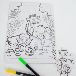 Puzzle zum Ausmalen Zoo