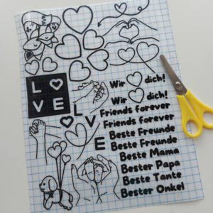 Bastelset Rub On Familie